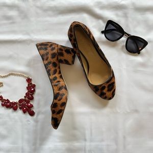 Talbots Cheetah Print Calf Hair Low Block Heel